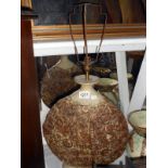 A large art pottery table lamp base