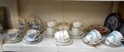 Polka dot tea set 'Viona' & other tea ware and collectors plates