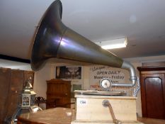 'The capital' horn gramophone with brass horn