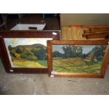 Two mid 20th C oils impressionist Summer landscapes