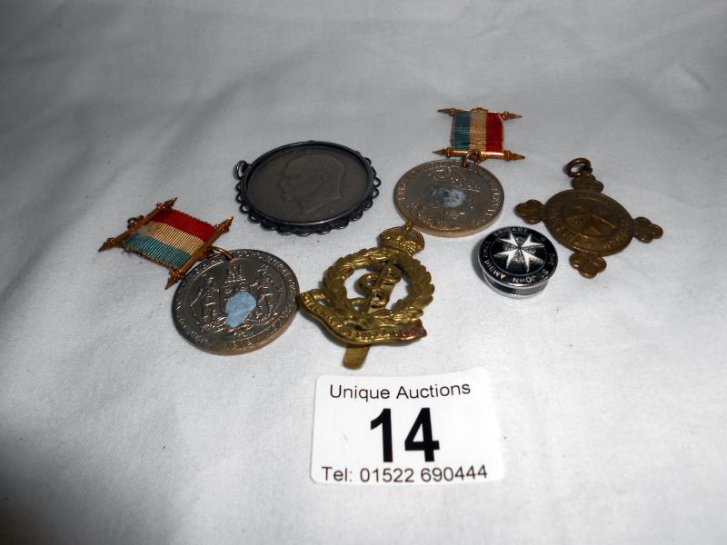 Eisenhower mounted dollar, medallions etc.