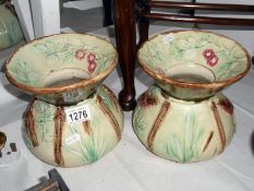 Pair of Victorian Majolica style vases