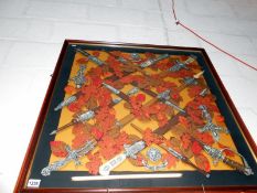 A framed Hermes scarf designed by Vladimir Rybaltchenko 1990's