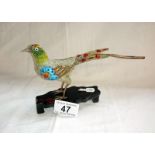 Enamelled and jewelled oriental bird