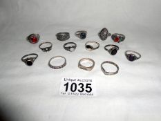 14 assorted vintage and silver and other rings inc.