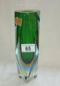 A Murano green art glass vase