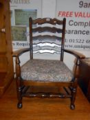 Oak carver ladder back chair
