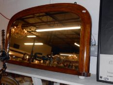 Walnut inlay framed mantel mirror