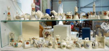 A large quantity of crested china including Arcadian and Carlton Ware