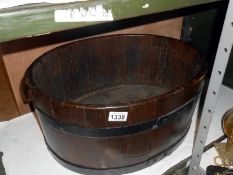 19th century oak oval 1/2 barrel