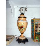 A hand painted table lamp