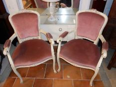 A pair of salon chairs