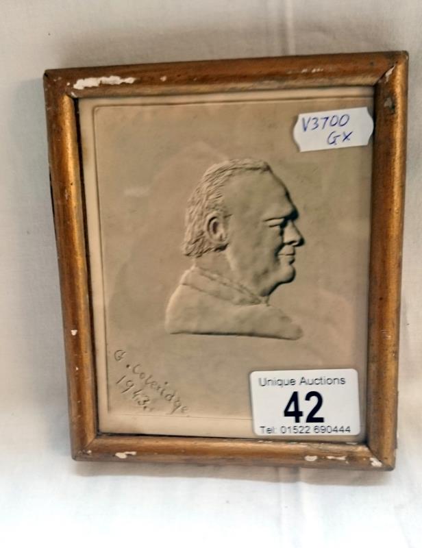 Profile portrait of Winston Churchill by G.