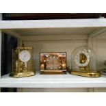 3 retro clocks, 1 peach glass Smiths,