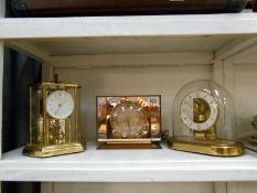 3 retro clocks, 1 peach glass Smiths,