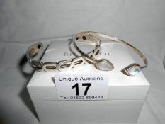 2 silver bracelets