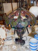 Tiffany style table lamp, approx. height 62cm, approx. diameter of shade at widest 46.