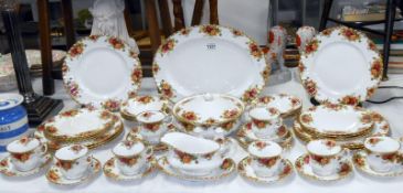 Over 50 pieces of Royal Albert Old Country Rose dinner ware