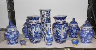 Collection of blue and white oriental china