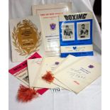 A collection of boxing programmes including Anglo-American sporting club, signed Joe Louis,