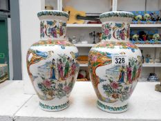 A pair of Hong King vases a/f