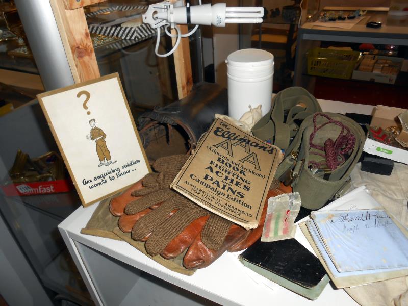 A quantity of Militaria including buttons, WW2 medals, dummy rifle, hats, gloves, - Image 2 of 5