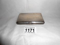 Late 19th century white metal cigarette case with ivory notepad inside