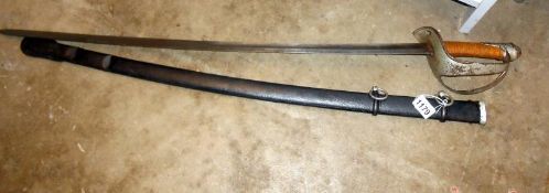 A German sword with scabbard,