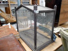 A Victorian 'arch top' display cabinet A/F