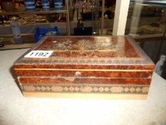 Victorian inlaid box with Tunbridge ware borders A/F