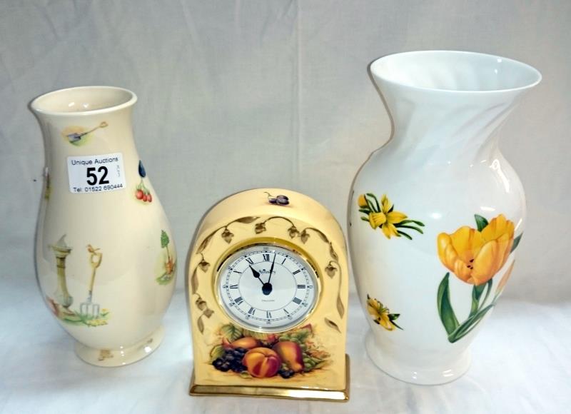 3 pieces of Aynsley 'Chelsea flowers' vase,