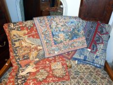 4 items of tapestry including throws