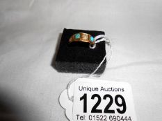 Victorian turquoise and pearl 18ct gold ring