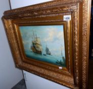 A gilt framed contemporary Marin oil on canvas signed but indistinct 39cm x 39cm