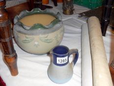 Langley pottery Jardiniere and Langley jug