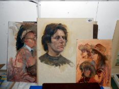 8 oil on board portraits