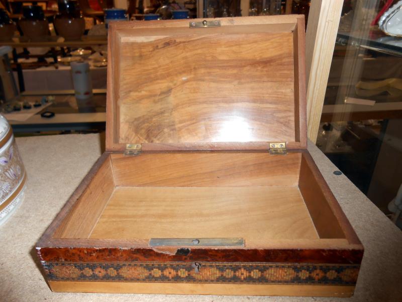 Victorian inlaid box with Tunbridge ware borders A/F - Image 2 of 2