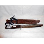 A 'Bowie' knife with sheath