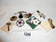 8 assorted Scottish brooches