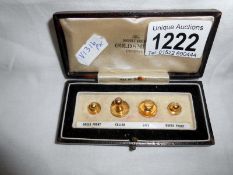 Set early 20th century 9ct gold dress studs in case