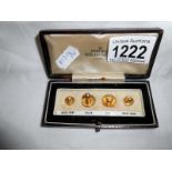 Set early 20th century 9ct gold dress studs in case