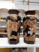 A large pair of Bretby vases