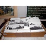 A box of over 2000 loose b/w photographs of steam railway engines