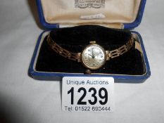 Ladies 9ct gold vintage exalibur watch