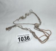Victorian silver ladies fob watch chain
