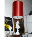 A good quality table lamp with a 'Blanc De Chine' cherub base