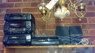 A Panasonic stereo system & Akai record deck