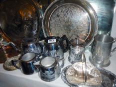 A quantity of silver plate including tea set