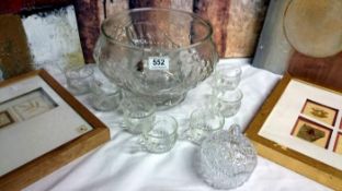 A quantity of glassware including punch bowl