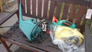 A Karcher pressure washer, cordless Black & Decker hedge trimmer (no battery or charger)